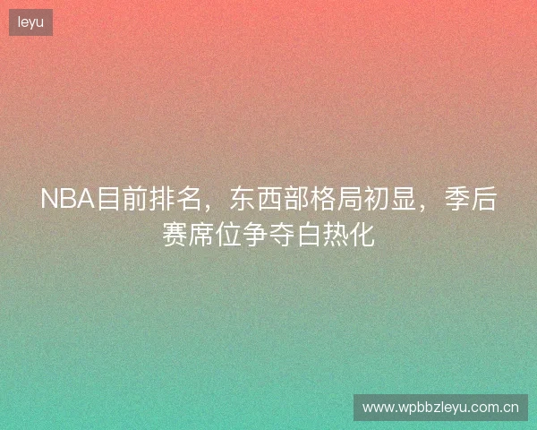 NBA目前排名，东西部格局初显，季后赛席位争夺白热化